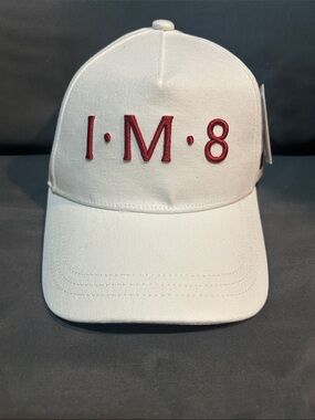 I·M·8 limited edition Embroidered White Cotton Baseball Cap